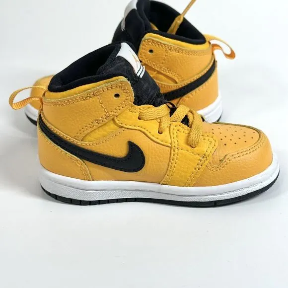 Nike Air Jordan 1 Mid Baby Size 5C Yellow Athletic Shoes Sneakers 640735-700