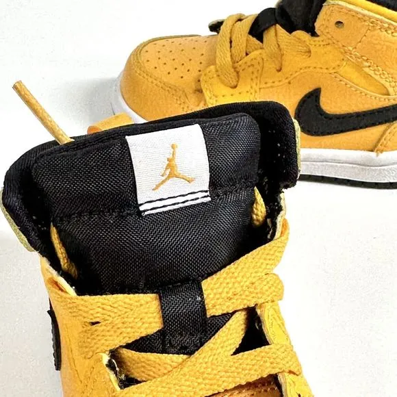 Nike Air Jordan 1 Mid Baby Size 5C Yellow Athletic Shoes Sneakers 640735-700