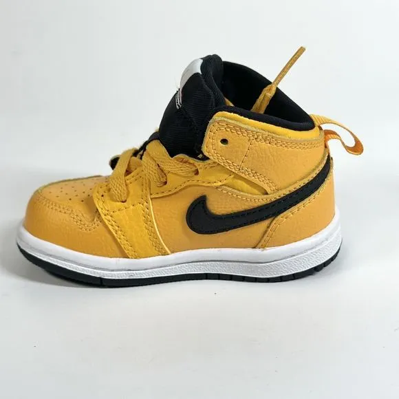 Nike Air Jordan 1 Mid Baby Size 5C Yellow Athletic Shoes Sneakers 640735-700