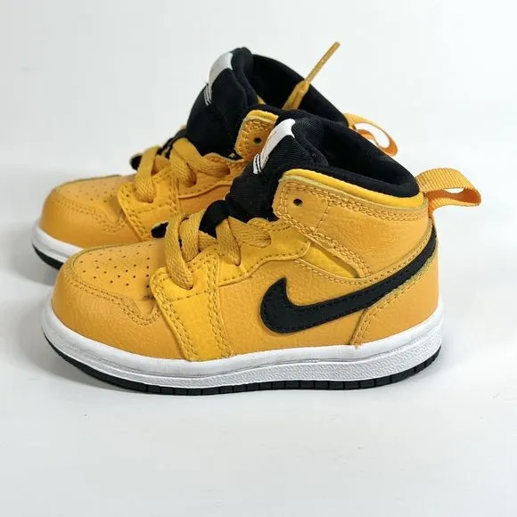 Nike Air Jordan 1 Mid Baby Size 5C Yellow Athletic Shoes Sneakers 640735-700