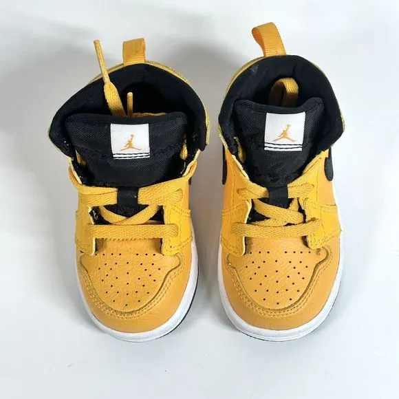 Nike Air Jordan 1 Mid Baby Size 5C Yellow Athletic Shoes Sneakers 640735-700