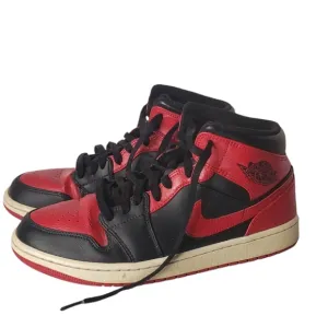 Nike Air Jordan 1 Mid Banned Mens Size 9.5 Athletic Shoes Sneakers 554724-074