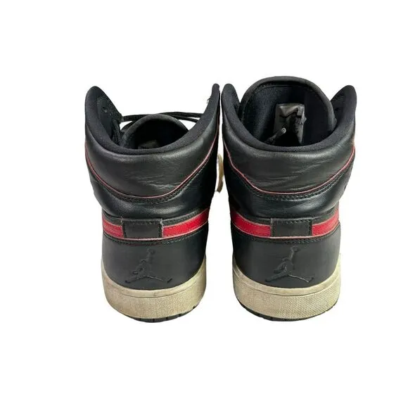 Nike Air Jordan 1 Mid Retro Black Red Men‎ Sneaker Shoes 554724-009 Size 9