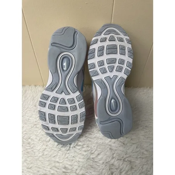 Nike Air Max 97 GS Sneakers Shoes White/Pink 921522-116 Size 5Y Colorful