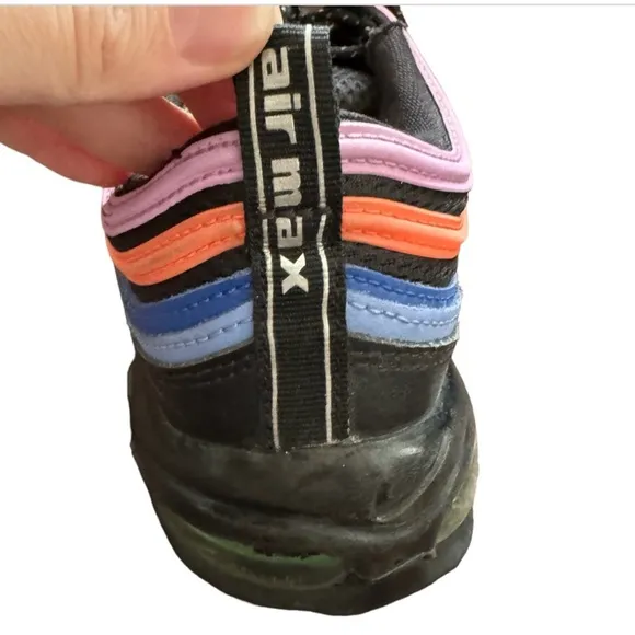 Nike AIR MAX 97 'MULTI-COLOR' #CW6028 001 Black Electro Green/Fuchsia Glow Shoes