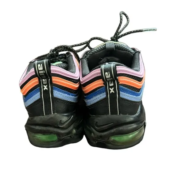 Nike AIR MAX 97 'MULTI-COLOR' #CW6028 001 Black Electro Green/Fuchsia Glow Shoes