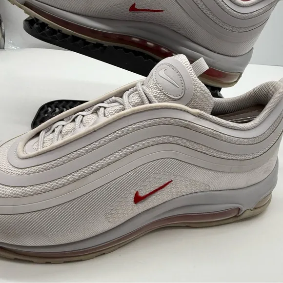 Nike Air Max 97 Ultra 17 Mens 11.5 White Varsity Red Shoes Sneakers AH9947-002