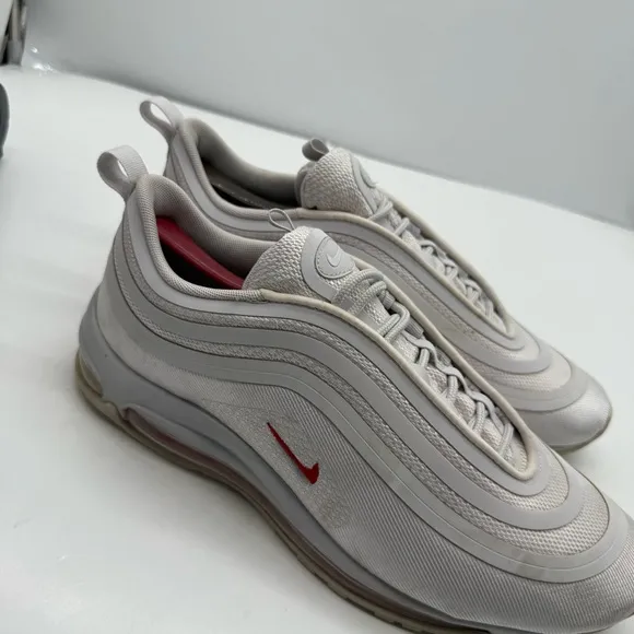 Nike Air Max 97 Ultra 17 Mens 11.5 White Varsity Red Shoes Sneakers AH9947-002