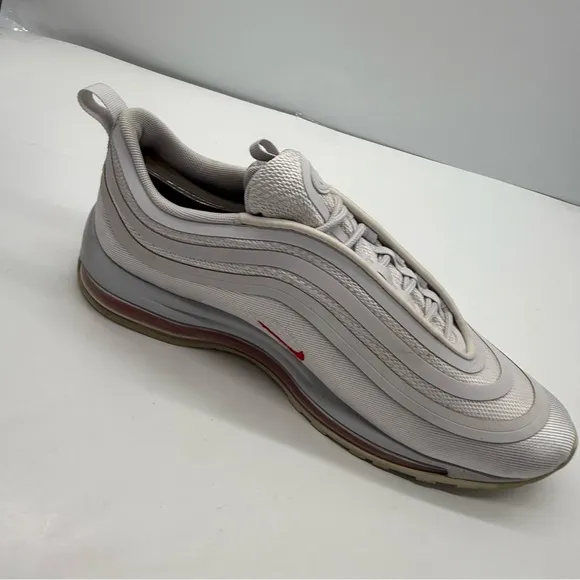 Nike Air Max 97 Ultra 17 Mens 11.5 White Varsity Red Shoes Sneakers AH9947-002