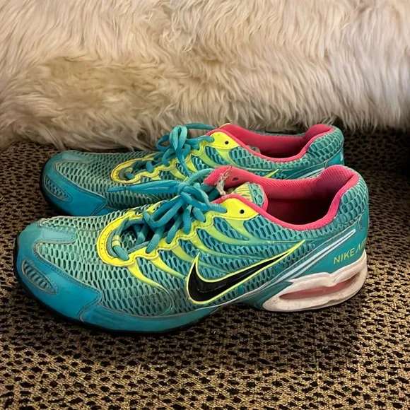 Nike Air Max Torch 4 343851-376 Hyper Jade &amp; Yellow Mesh Running Shoes Size 11