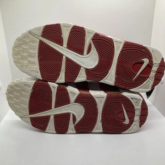 Nike Air More Uptempo Mens 11 White Varsity Red Shoes Sneakers 414962-100