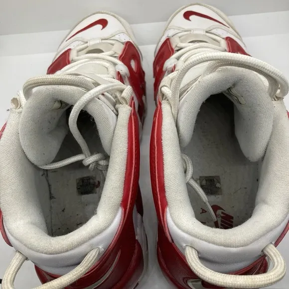 Nike Air More Uptempo Mens 11 White Varsity Red Shoes Sneakers 414962-100