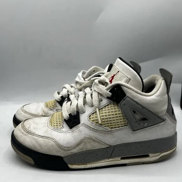 Nike Boys Air Jordan 4 White Size 5Y Basketball Shoes Sneakers 836016-192
