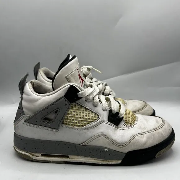 Nike Boys Air Jordan 4 White Size 5Y Basketball Shoes Sneakers 836016-192