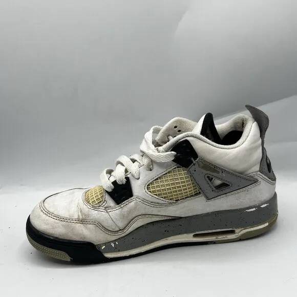 Nike Boys Air Jordan 4 White Size 5Y Basketball Shoes Sneakers 836016-192