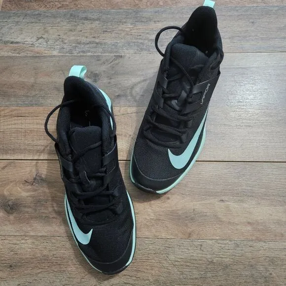 Nike Court Vapor Lite HC Size Men’s Size 10 Tennis Shoes Black Mint Green Swoosh