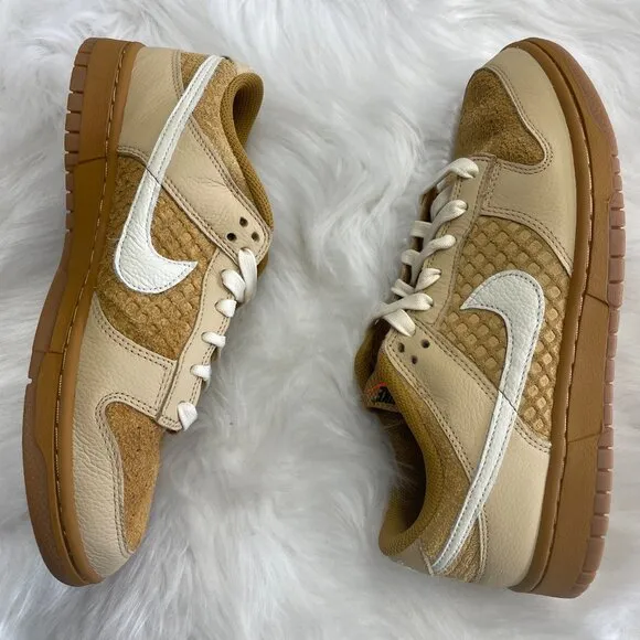 Nike Dunk Low Waffle Tan Brown White Mens Casual Shoes FZ4041-744 VNDS Sz 9