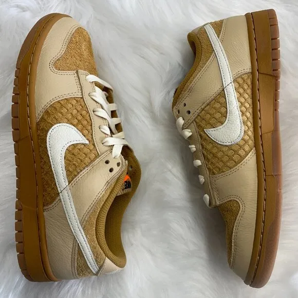 Nike Dunk Low Waffle Tan Brown White Mens Casual Shoes FZ4041-744 VNDS Sz 9