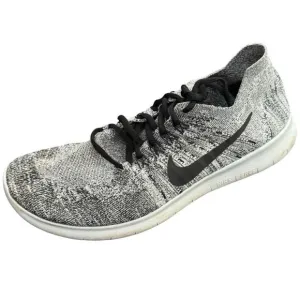 Nike Free RN Flyknit Women's Sz 8.5 Running Shoes Black White Oreo mesh 2017