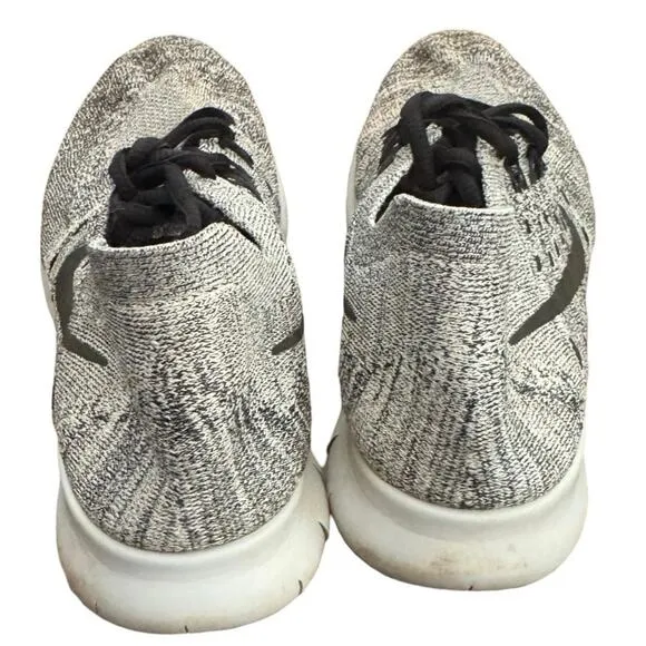 Nike Free RN Flyknit Women's Sz 8.5 Running Shoes Black White Oreo mesh 2017