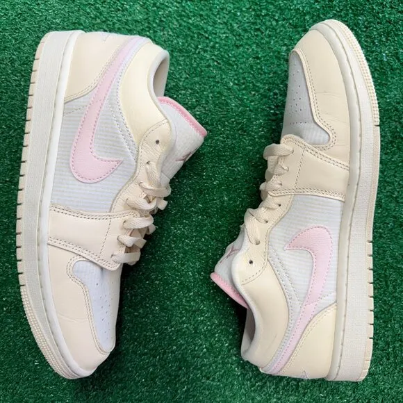 Nike Jordan 1 Low SE Seersucker Womens Casual Shoes FQ1925-100 VNDS Sz 10