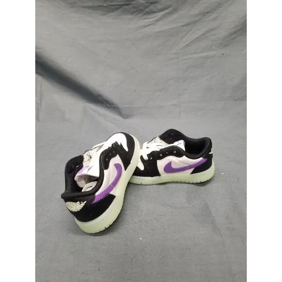 Nike Jordan 1 Retro Low Glow In The Dark Sneakers Kids Size 7c White NEW IN BOX!