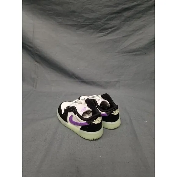 Nike Jordan 1 Retro Low Glow In The Dark Sneakers Kids Size 7c White NEW IN BOX!