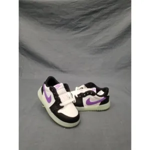 Nike Jordan 1 Retro Low Glow In The Dark Sneakers Kids Size 7c White NEW IN BOX!