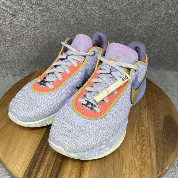 Nike LeBron XX 20 Lakers Purple Gold Blue White Sneakers DJ5423-500 Men's 10