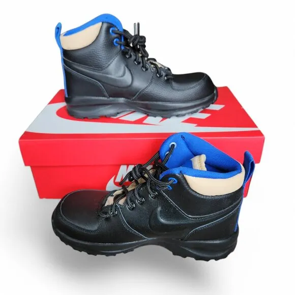 Nike Manoa LTR Big Kid's 3.5Y Black/Black-Sesame-Game‎ Royal (BQ5372 003) NEW