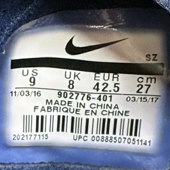 Nike NikeLab ACG 07 KMTR Mens Size 9 Sneakers Shoes Obsidian Blue 902776-401