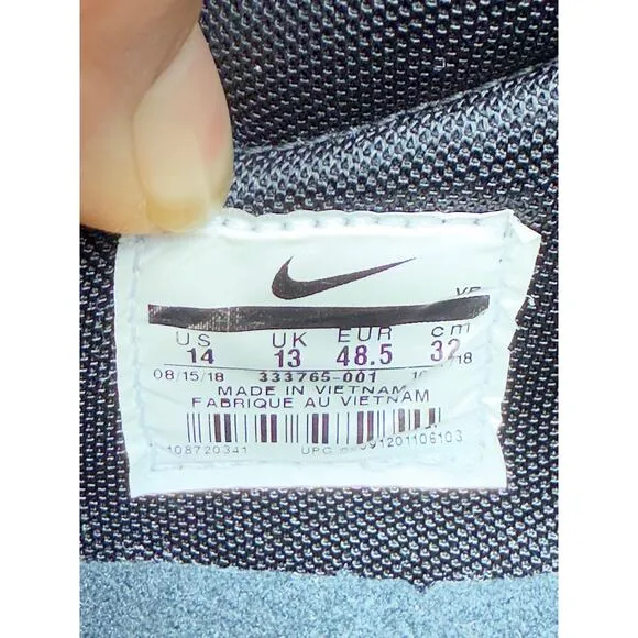 Nike Reax Trainer 3 SL Trainer Shoes Sneakers 333765-001 Black Gray Mens‎ 14 EUC