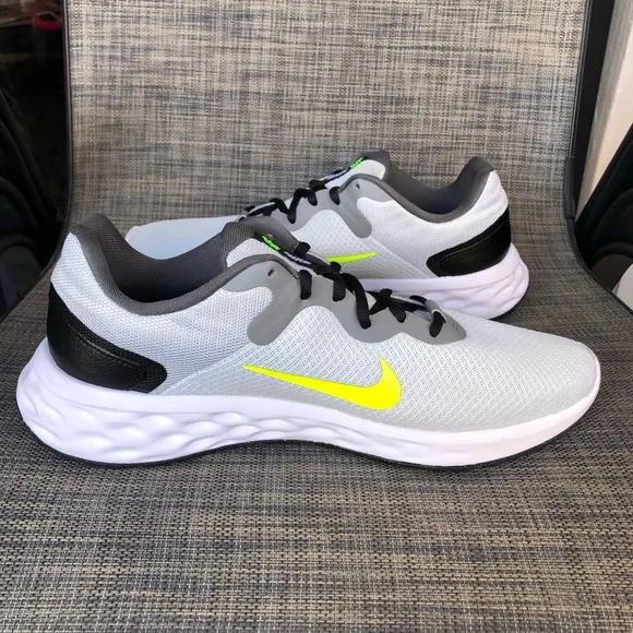 Nike Revolution 6 Next Nature Pure Platinum/Volt/Black Running Shoes Men’s 10.5