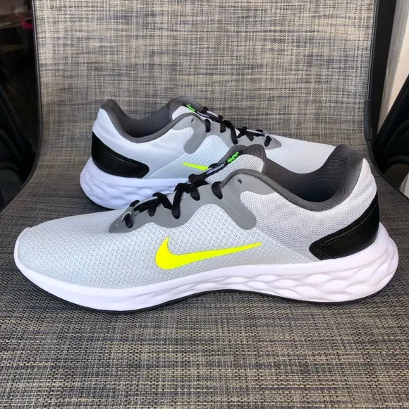 Nike Revolution 6 Next Nature Pure Platinum/Volt/Black Running Shoes Men’s 10.5