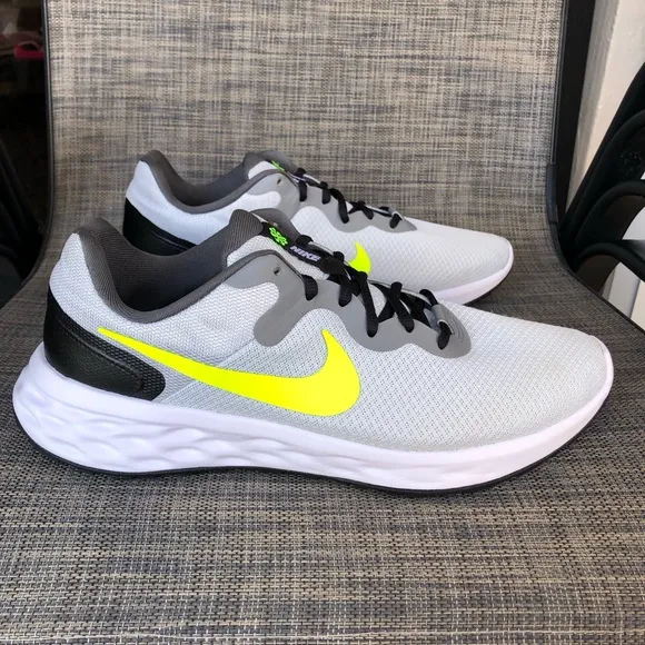 Nike Revolution 6 Next Nature Pure Platinum/Volt/Black Running Shoes Men’s 10.5