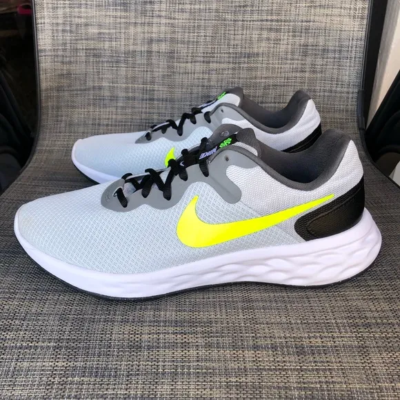 Nike Revolution 6 Next Nature Pure Platinum/Volt/Black Running Shoes Men’s 10.5