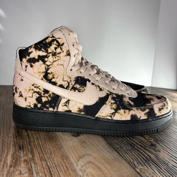 Nike Shoes Mens 10.5 Air Force 1 High Tops Acid Wash Print Swoosh Streetwear