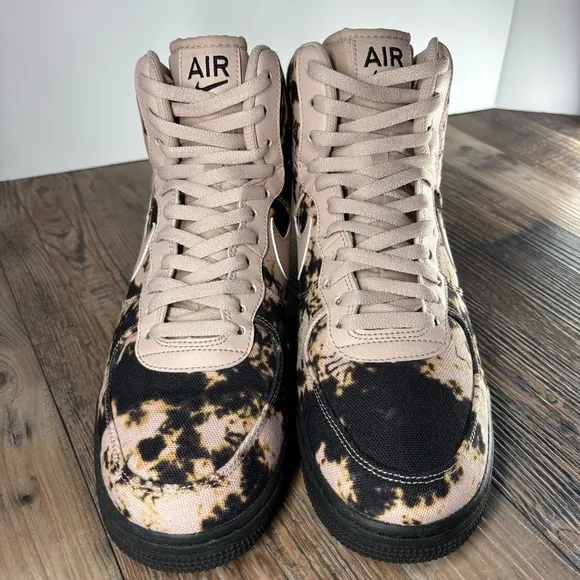 Nike Shoes Mens 10.5 Air Force 1 High Tops Acid Wash Print Swoosh Streetwear
