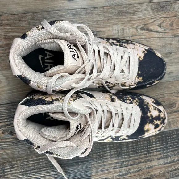 Nike Shoes Mens 10.5 Air Force 1 High Tops Acid Wash Print Swoosh Streetwear