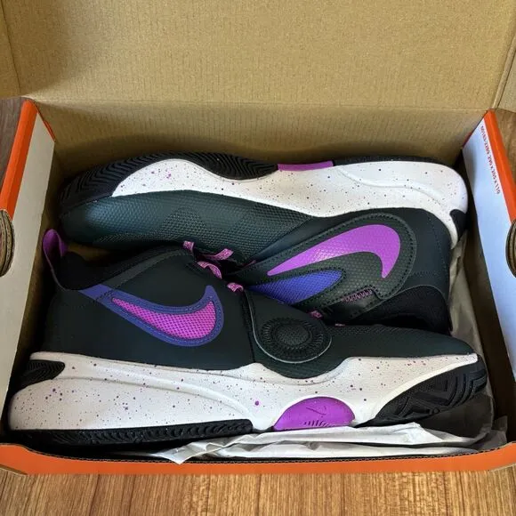 Nike Team Hustle D11 Basketball Shoes Sneakers Deep Jungle/Fuchsia Dream Sz 7 Y