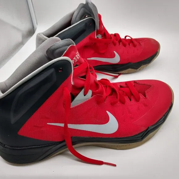 Nike Zoom Hyperquickness Basketball Shoes Mens Size 14 Black Red 599519-602