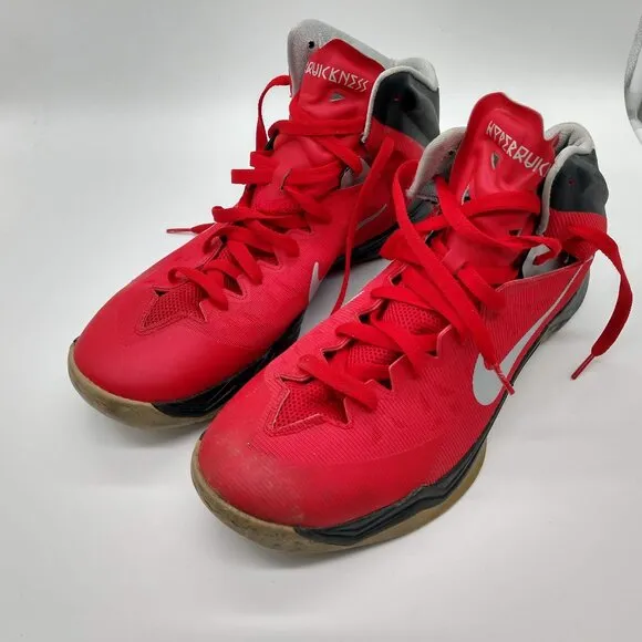 Nike Zoom Hyperquickness Basketball Shoes Mens Size 14 Black Red 599519-602