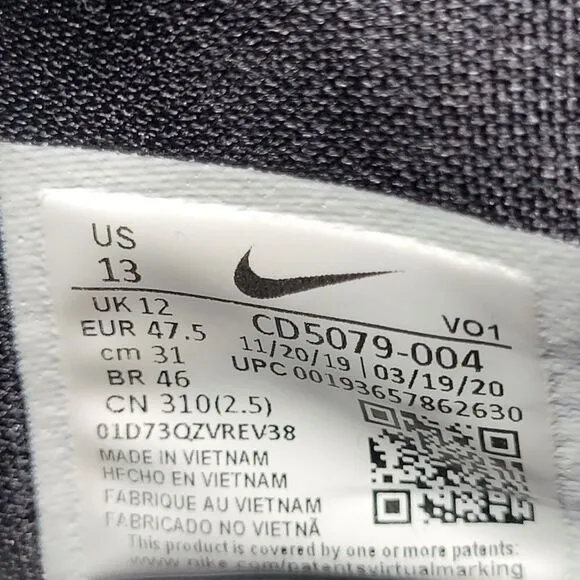 Nike PG 4 Basketball Sneakers Shoes CD5079-004 Black White Men's Shoes Size 13