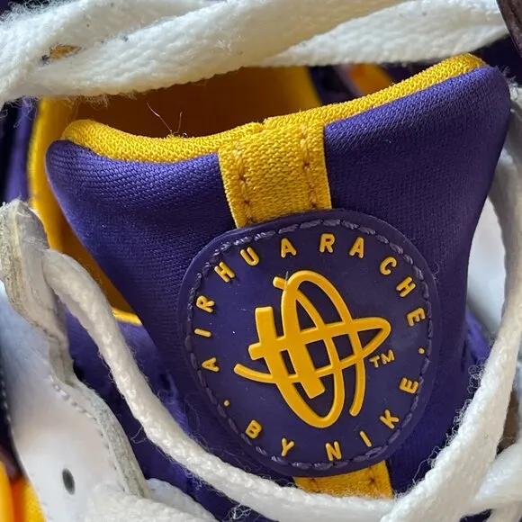 Nike's Air Flight Huarache Basketball Sneaker Purple/yellow Kobe Lakers, LSU Sz9