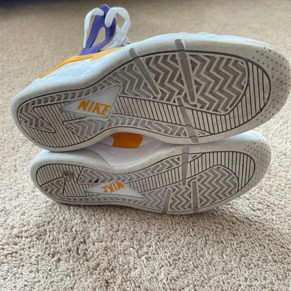 Nike's Air Flight Huarache Basketball Sneaker Purple/yellow Kobe Lakers, LSU Sz9