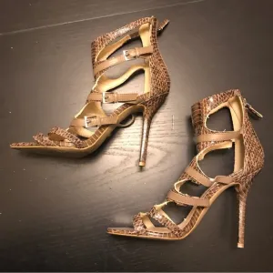 Nine West Snake Embossed Gladiator-style Sandals - Women 8