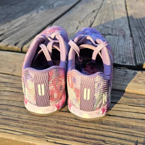 NOBULL Sneakers Water Color Purple Floral Trainer Shoes Womens 7.5 / Mens 6