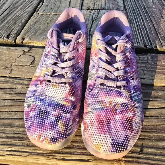 NOBULL Sneakers Water Color Purple Floral Trainer Shoes Womens 7.5 / Mens 6