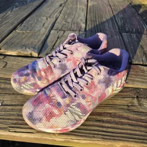 NOBULL Sneakers Water Color Purple Floral Trainer Shoes Womens 7.5 / Mens 6