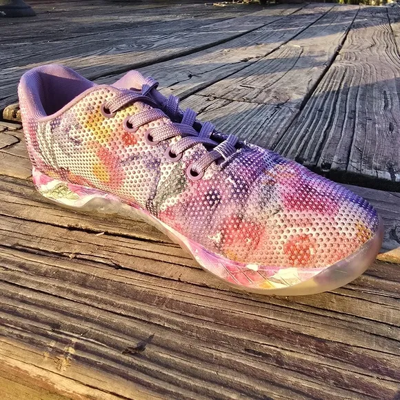 NOBULL Sneakers Water Color Purple Floral Trainer Shoes Womens 7.5 / Mens 6